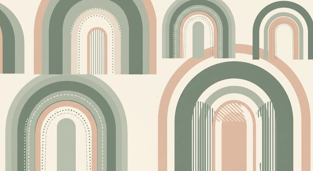 Papel de parede quarto bebê | Цветни дъги и нежни модели