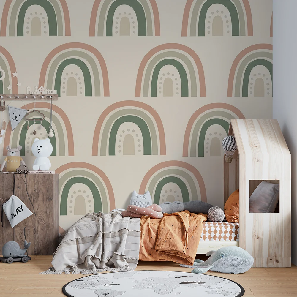 Papel de parede quarto bebê | Мека и пастелна дъга
