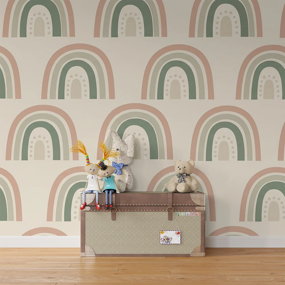 Papel de parede quarto bebê | Мека и пастелна дъга