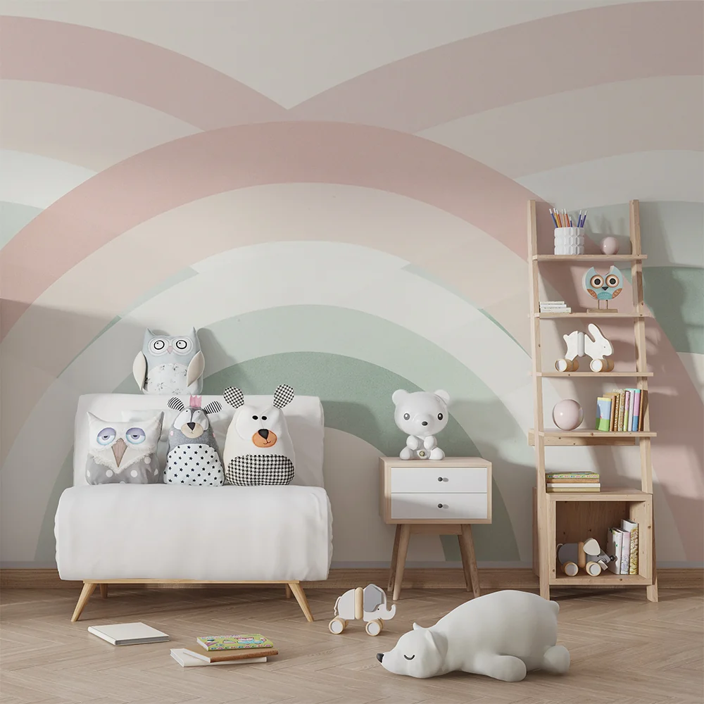 Papel de parede quarto bebê | Меки и пастелни дъги за успокояваща атмосфера