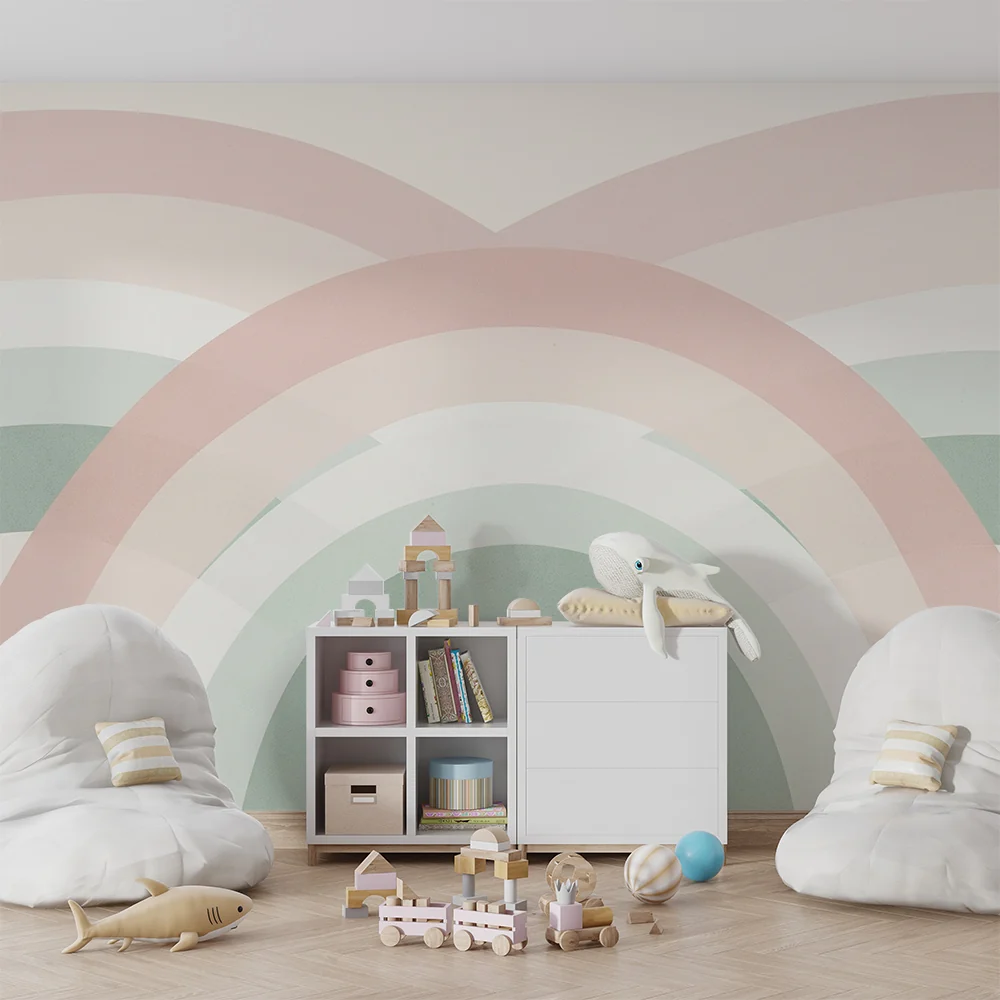 Papel de parede quarto bebê | Меки и пастелни дъги за успокояваща атмосфера