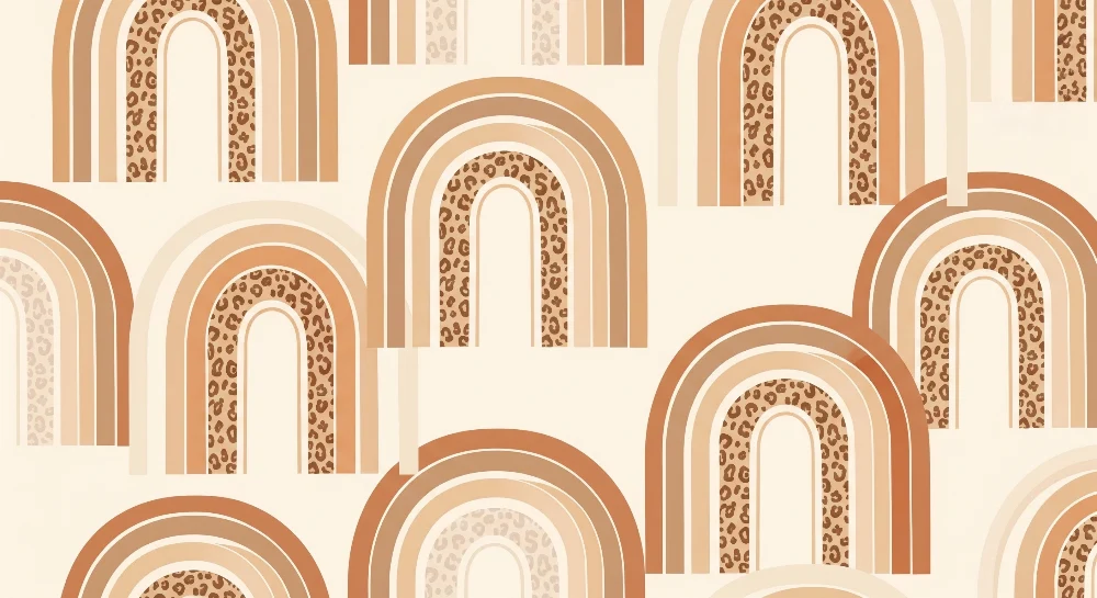 Papel de parede quarto bebê | Меки дъги и леопардови десени
