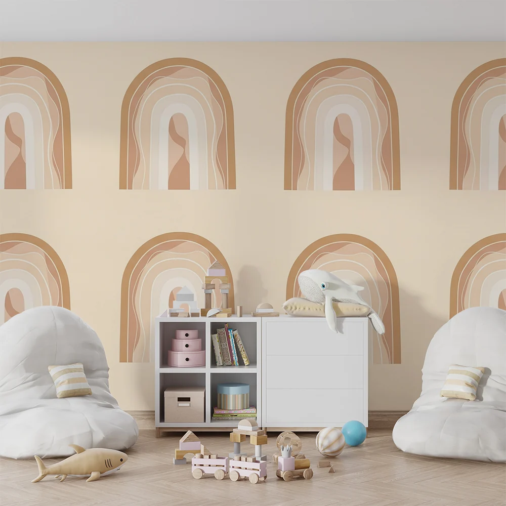 Papel de parede quarto bebê | Дъги в нюанси на жълто