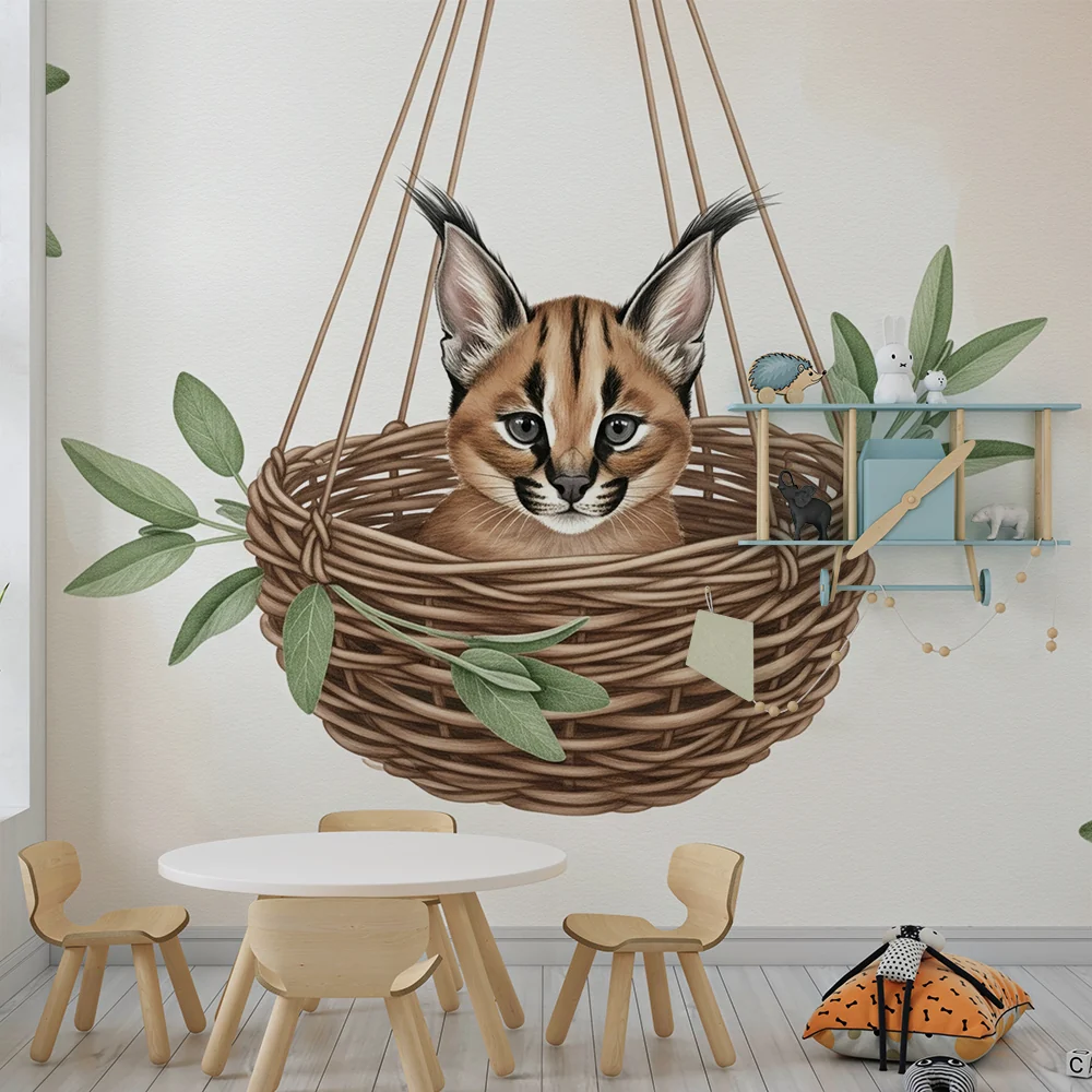 Papel de parede quarto bebê | Коте в окачена кошара