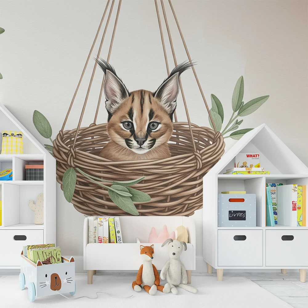 Papel de parede quarto bebê | Коте в окачена кошара