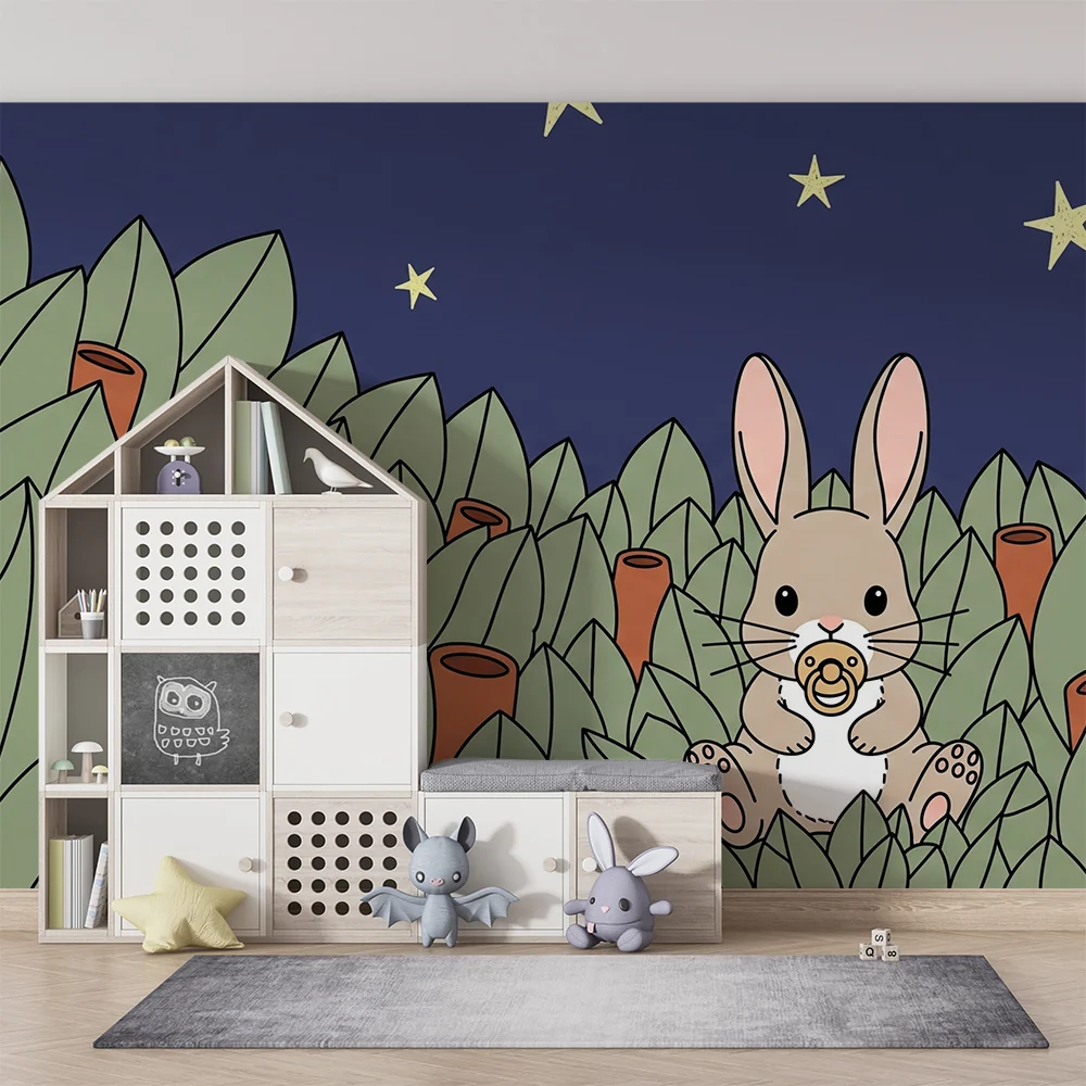 Papel de parede quarto bebê | Красив зайче под звездите
