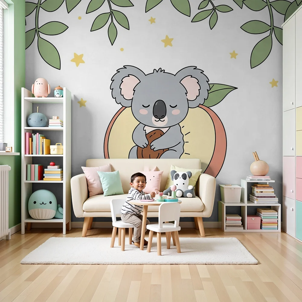 Papel de parede quarto bebê | Спяща кояла върху плод
