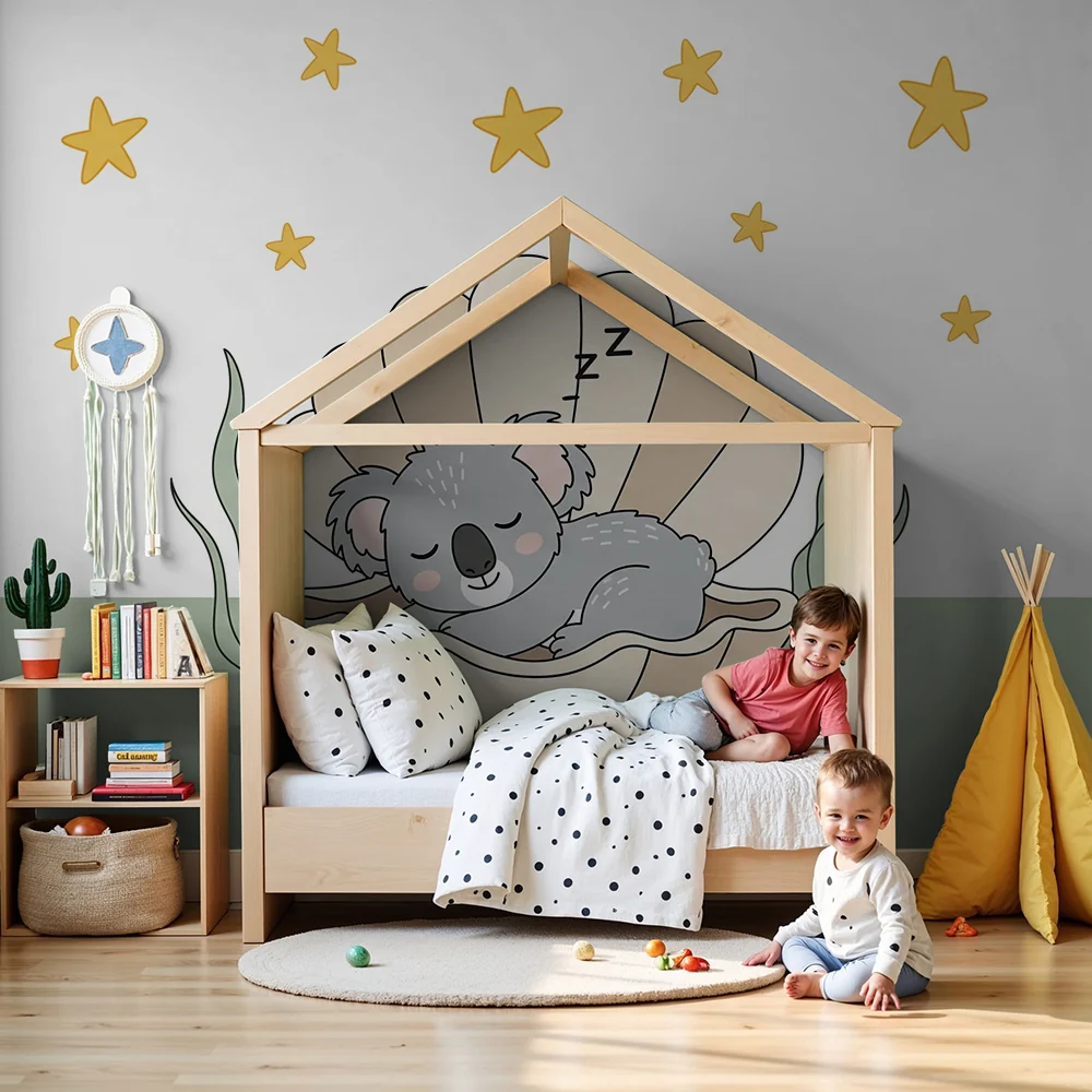 Papel de parede quarto bebê | Спяща кояла в черупка