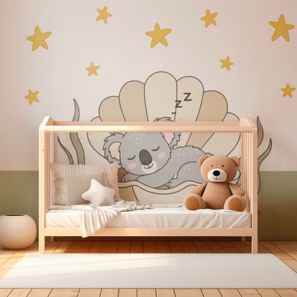 Papel de parede quarto bebê | Спяща кояла в черупка
