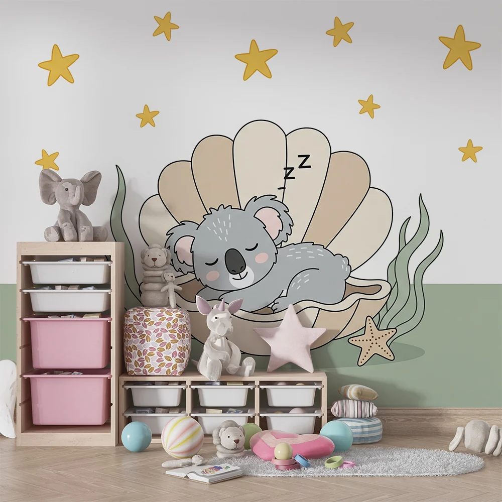 Papel de parede quarto bebê | Спяща кояла в черупка