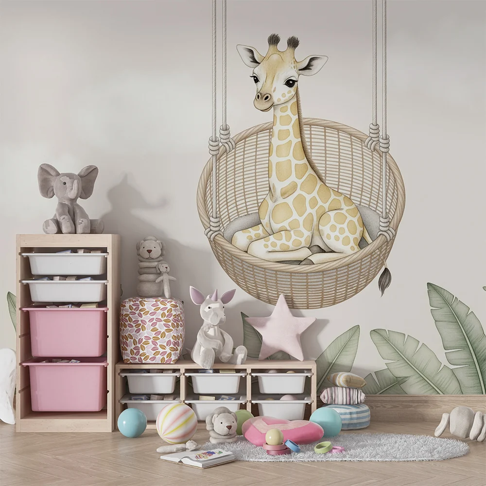 Papel de parede quarto bebê | Жираф в окачен кошница