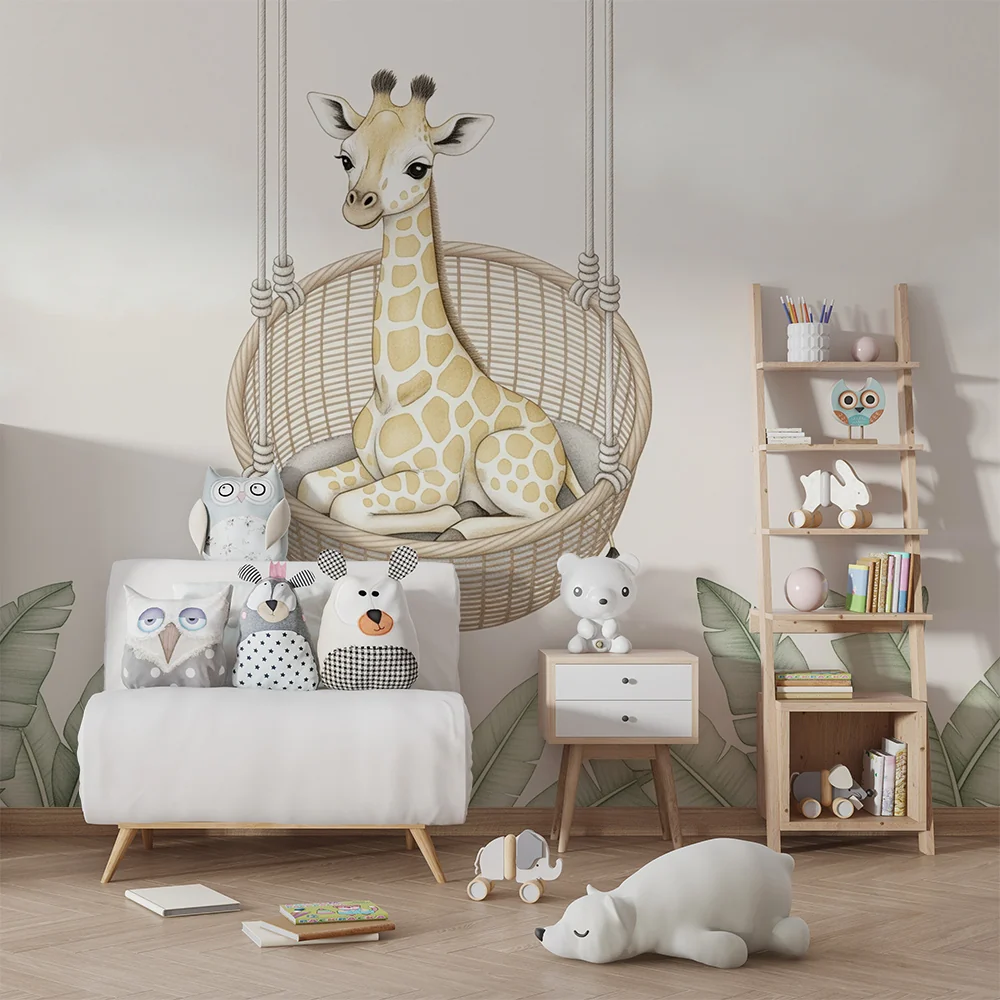 Papel de parede quarto bebê | Жираф в окачен кошница