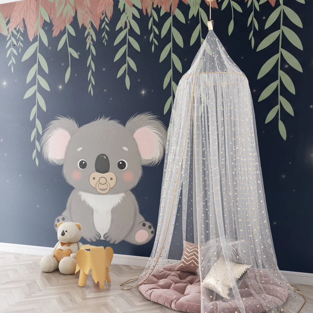 Papel de parede quarto bebê | Симпатичен коала под звездите