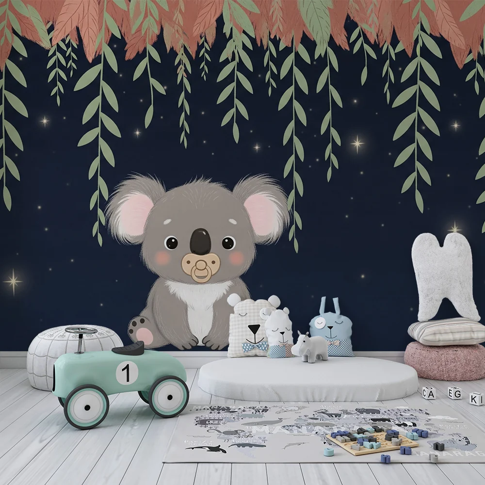 Papel de parede quarto bebê | Симпатичен коала под звездите