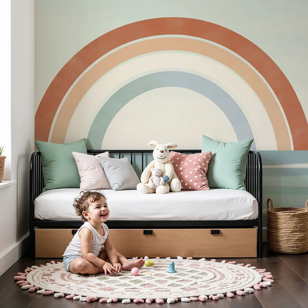 Papel de parede quarto bebê | Мека дъга на хоризонта