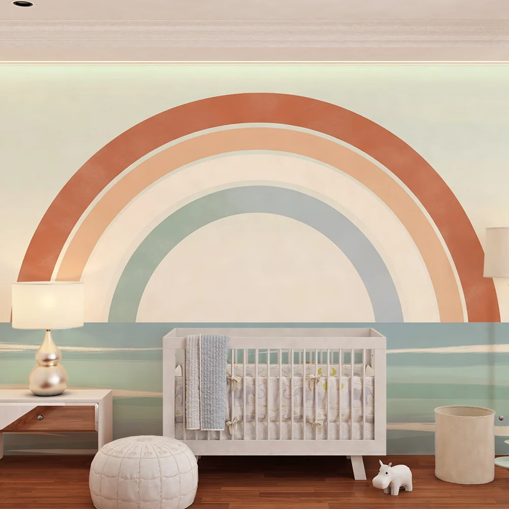 Papel de parede quarto bebê | Мека дъга на хоризонта