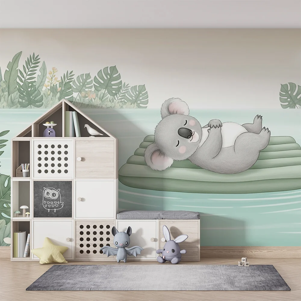 Papel de parede quarto bebê | Спокоен коала на плувачка