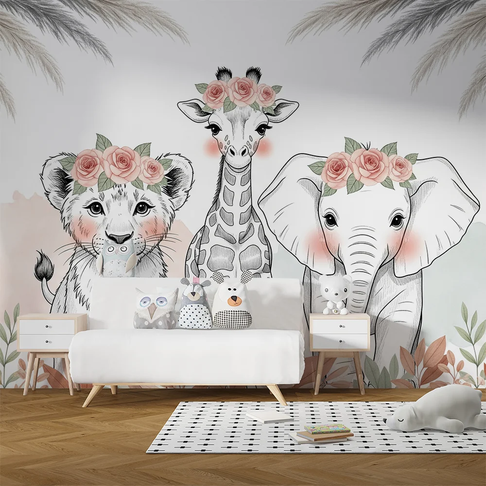 Papel de parede quarto bebê | Любими животни с корони от цветя