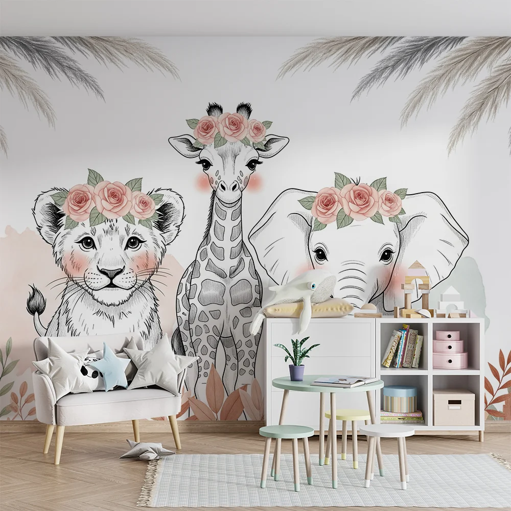Papel de parede quarto bebê | Любими животни с корони от цветя