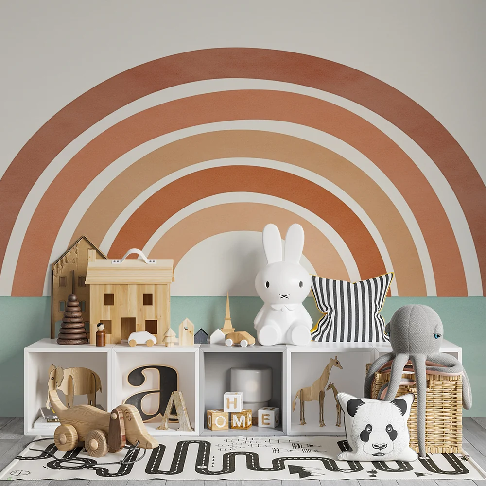 Papel de parede quarto bebê | Мека дъга в пастелни тонове