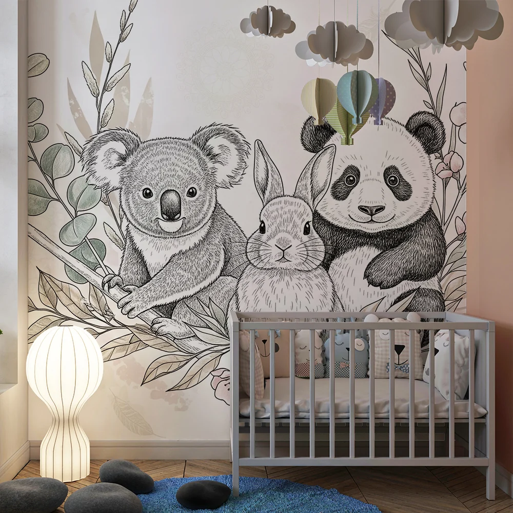 Papel de parede quarto bebê | Ътлъстяваща природа и сладки животни