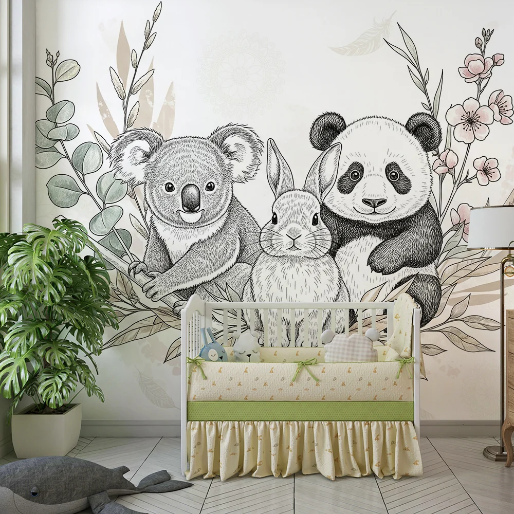 Papel de parede quarto bebê | Ътлъстяваща природа и сладки животни