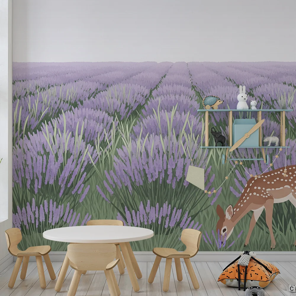 Papel de parede quarto bebê | Лавандулова градина с еленче