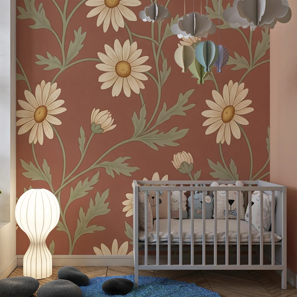 Papel de parede quarto bebê | Цветя от полето и пастелна нежност