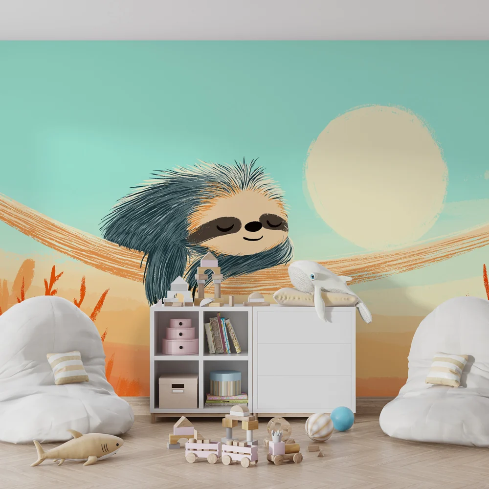 Papel de parede quarto bebê | Спокоен ленивец под слънцето