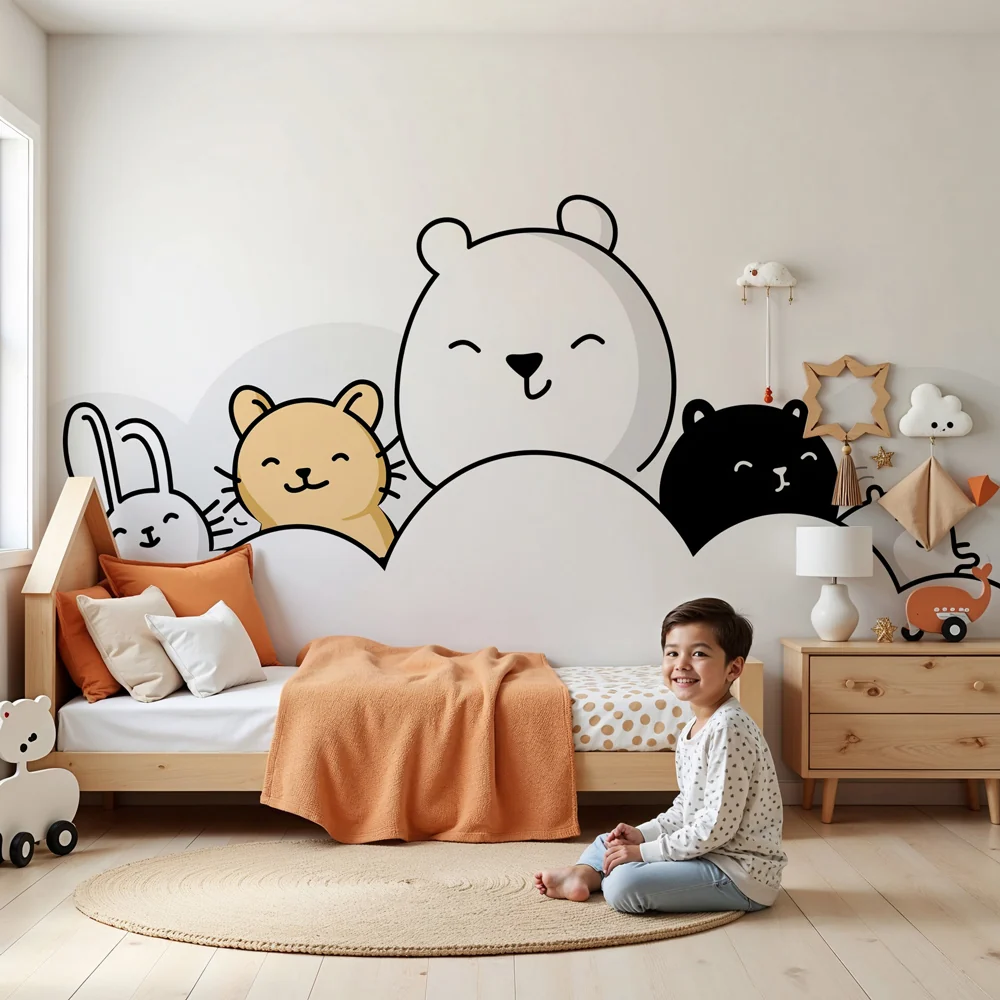 Papel de parede quarto bebê | Животни в облаците