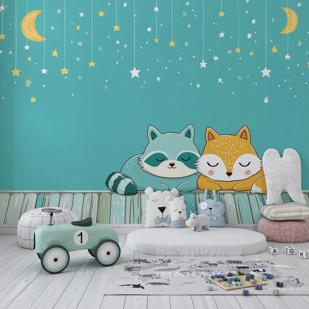 Papel de parede quarto bebê | Мили животни под звездите