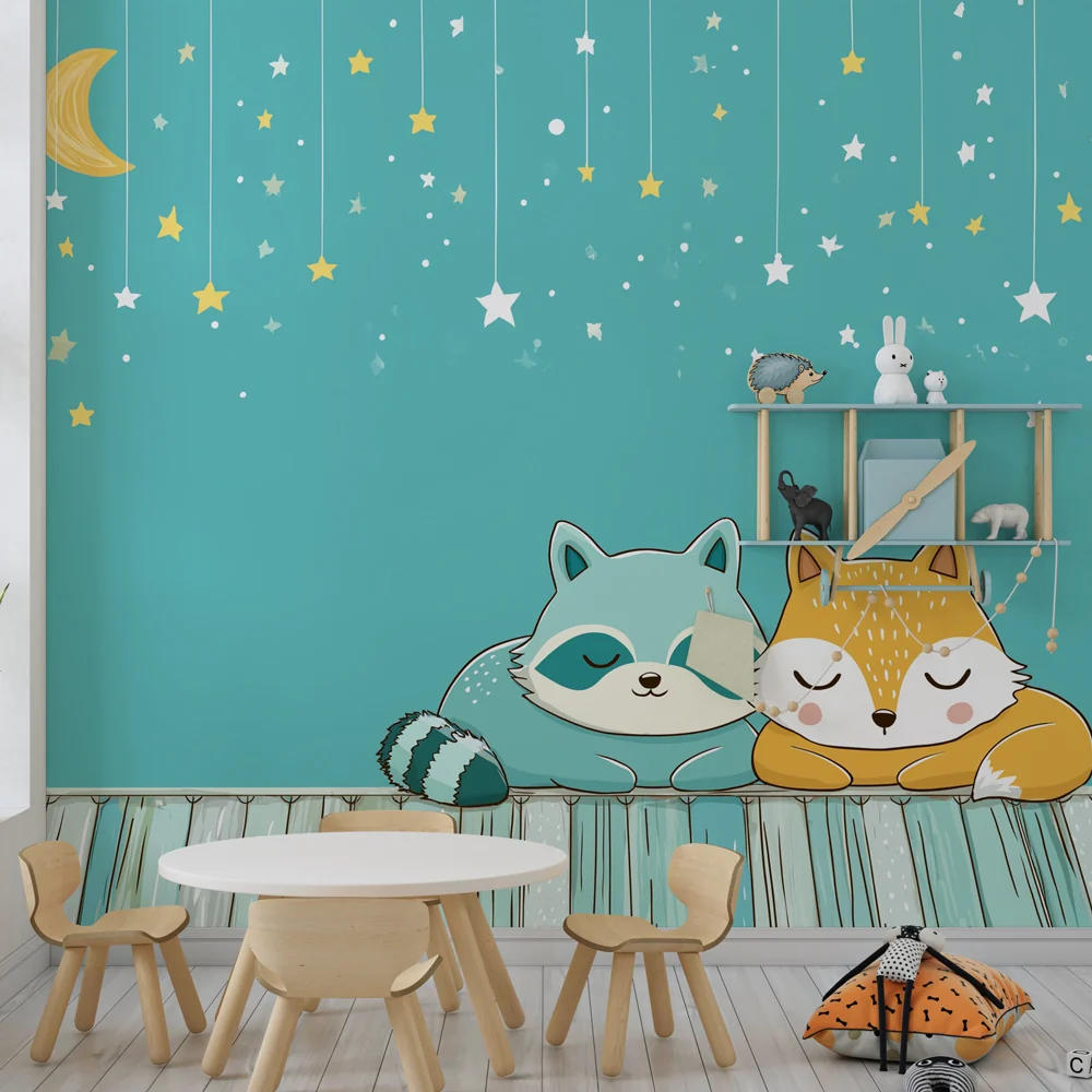 Papel de parede quarto bebê | Мили животни под звездите