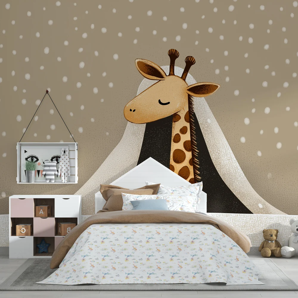 Papel de parede quarto bebê | Тиха жирафа под снега