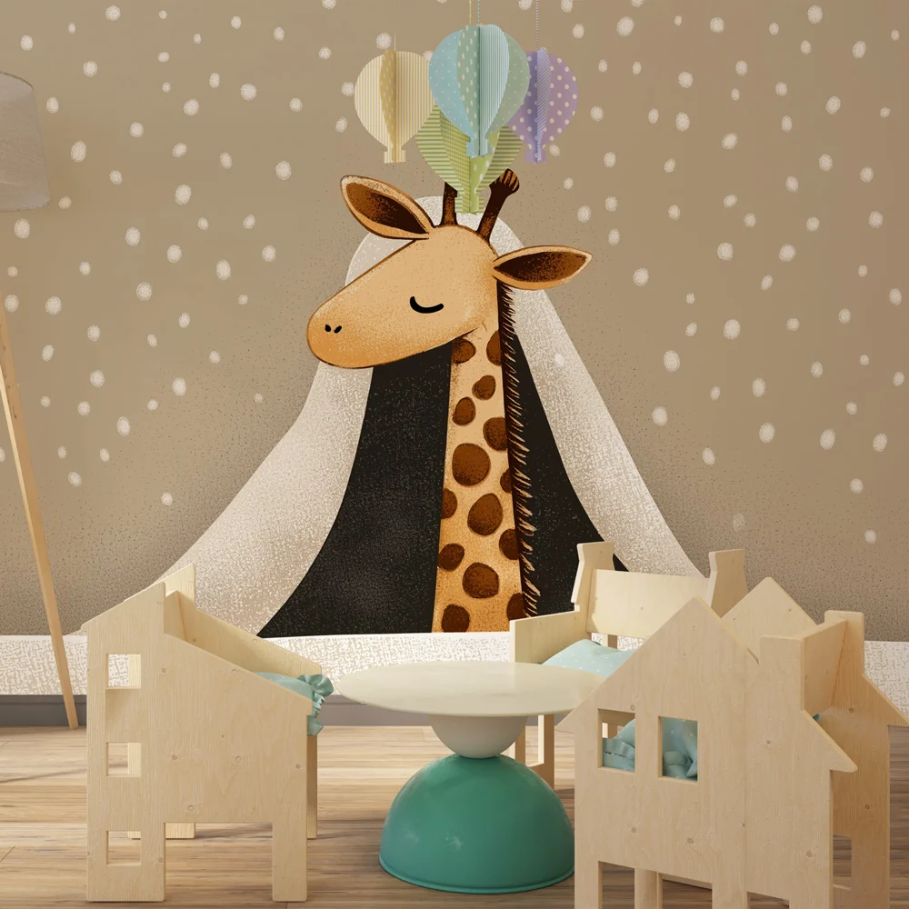 Papel de parede quarto bebê | Тиха жирафа под снега