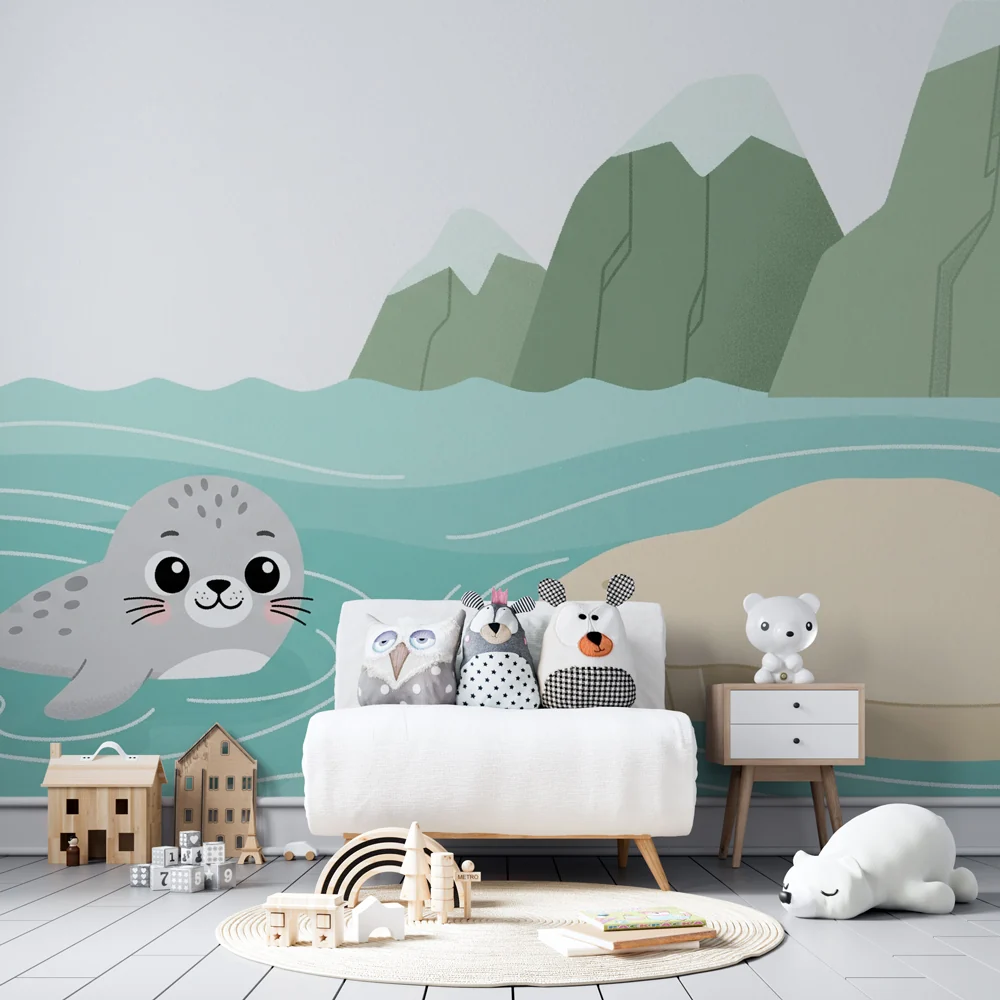 Papel de parede quarto bebê | Морско куче играч в океана