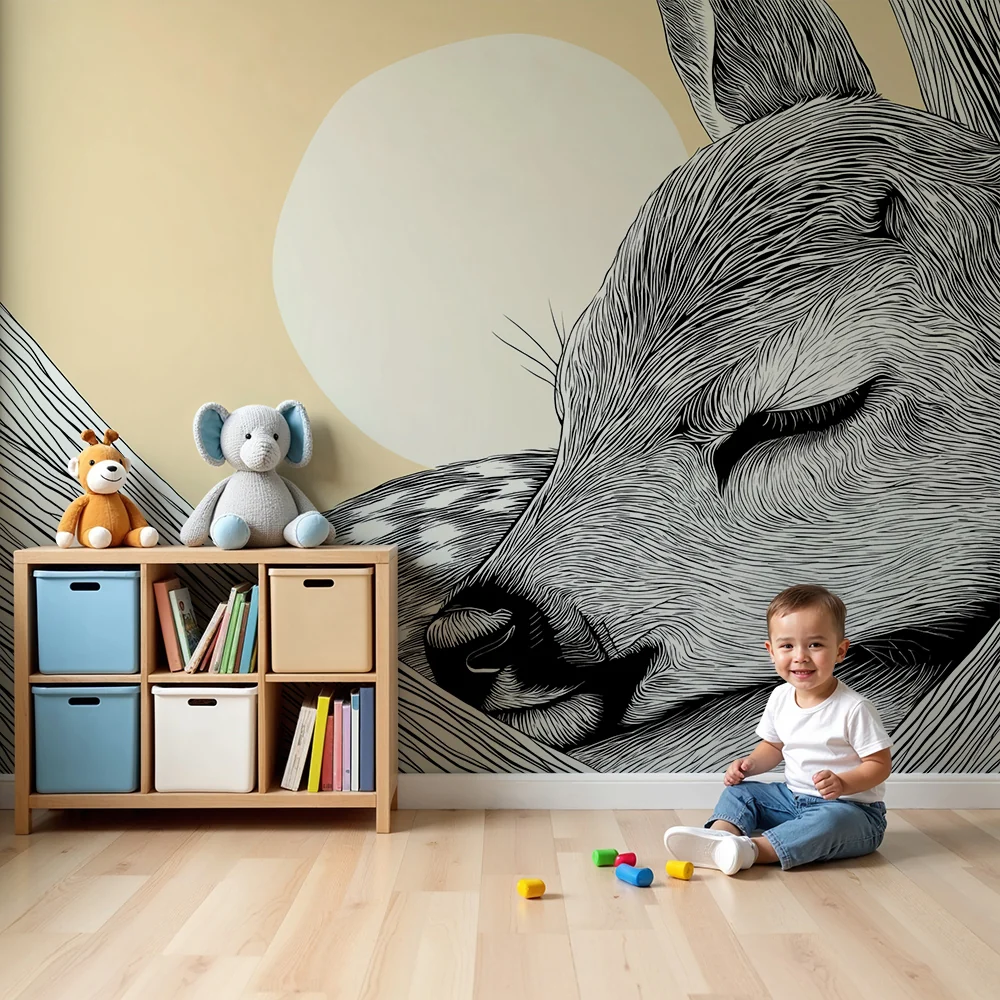 Papel de parede quarto bebê | Спяща лисичка в природата