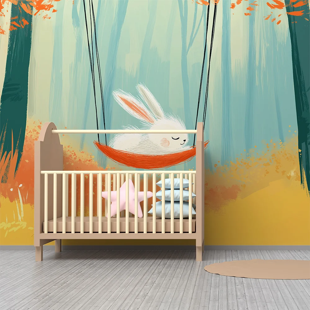Papel de parede quarto bebê | Покоен зайче на люлка
