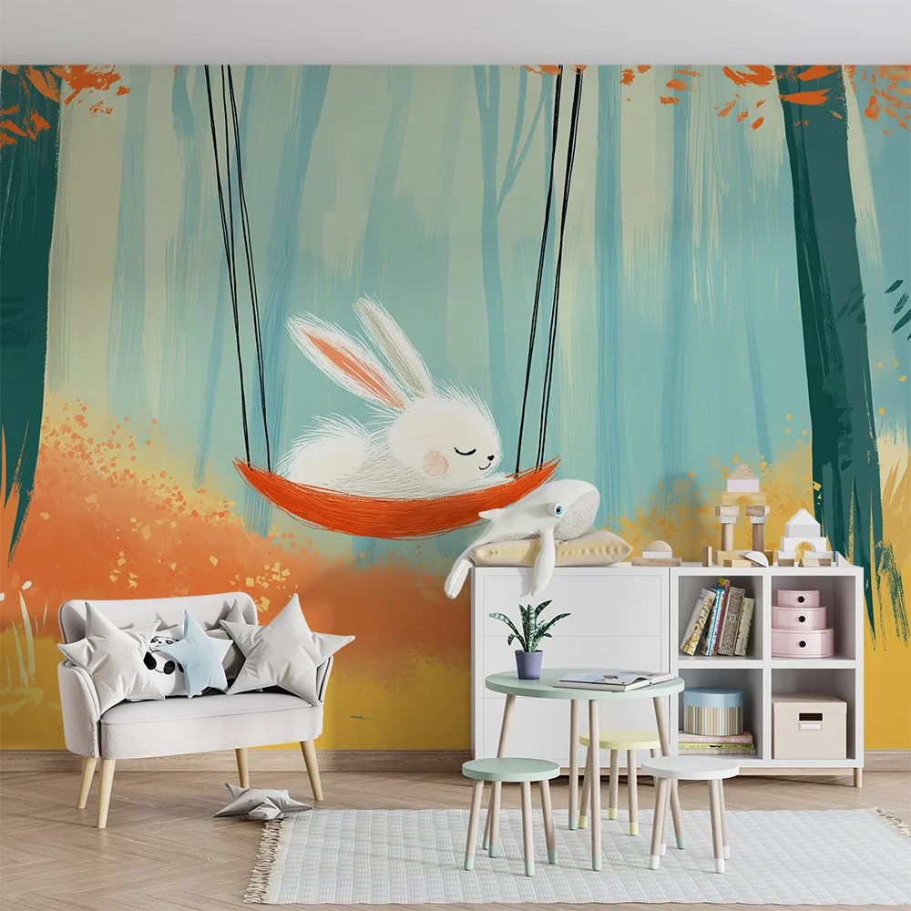 Papel de parede quarto bebê | Покоен зайче на люлка