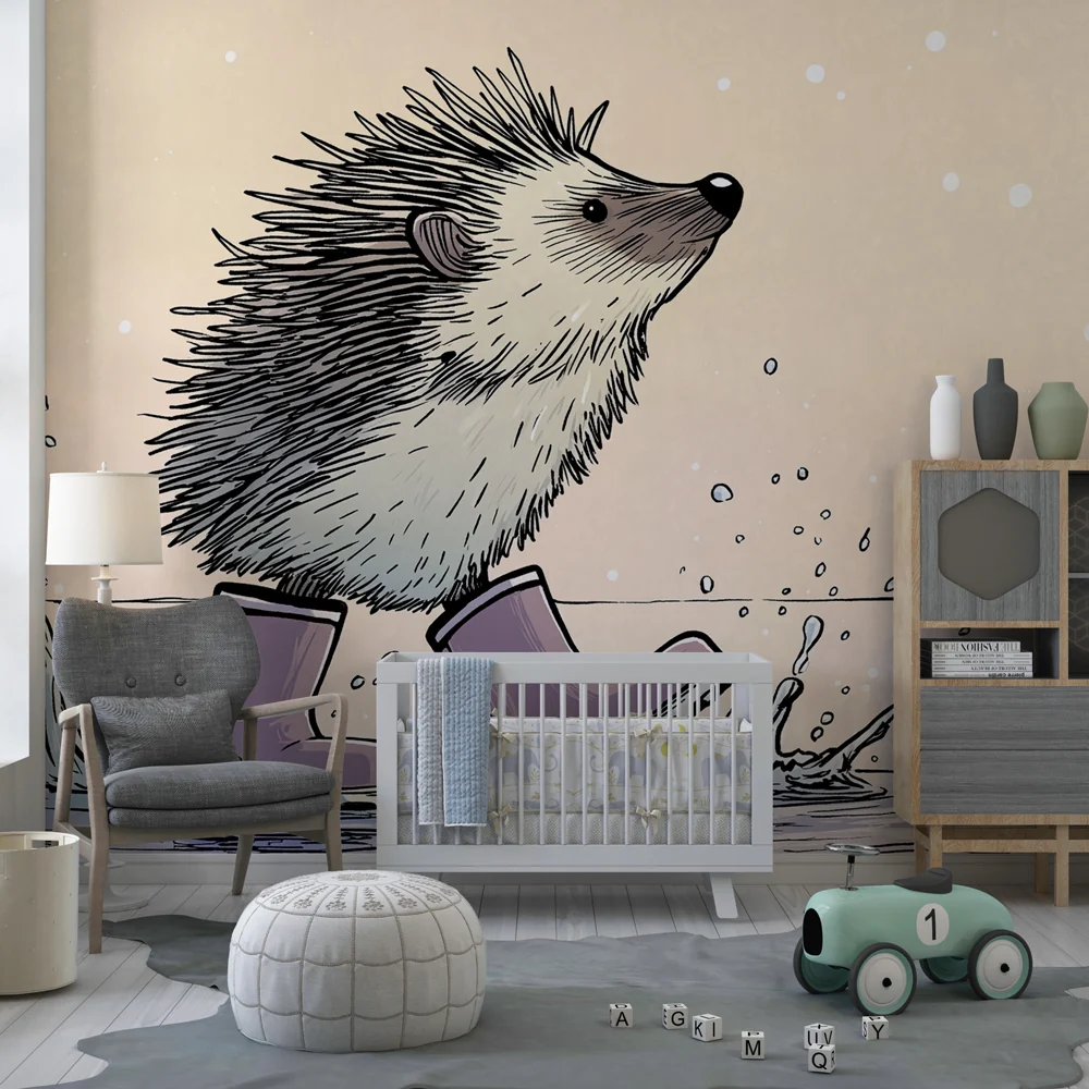 Papel de parede quarto bebê | Ёж в чизми до водата