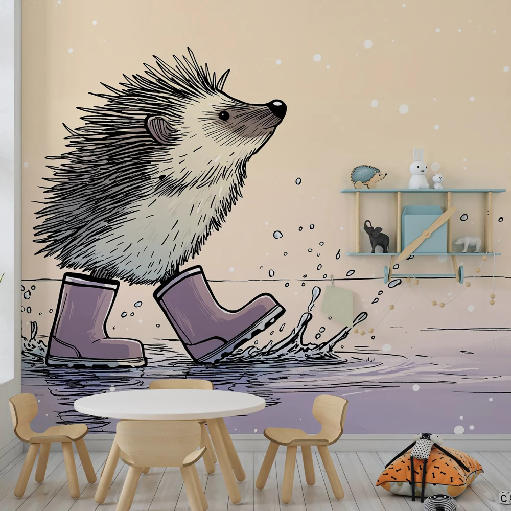 Papel de parede quarto bebê | Ёж в чизми до водата