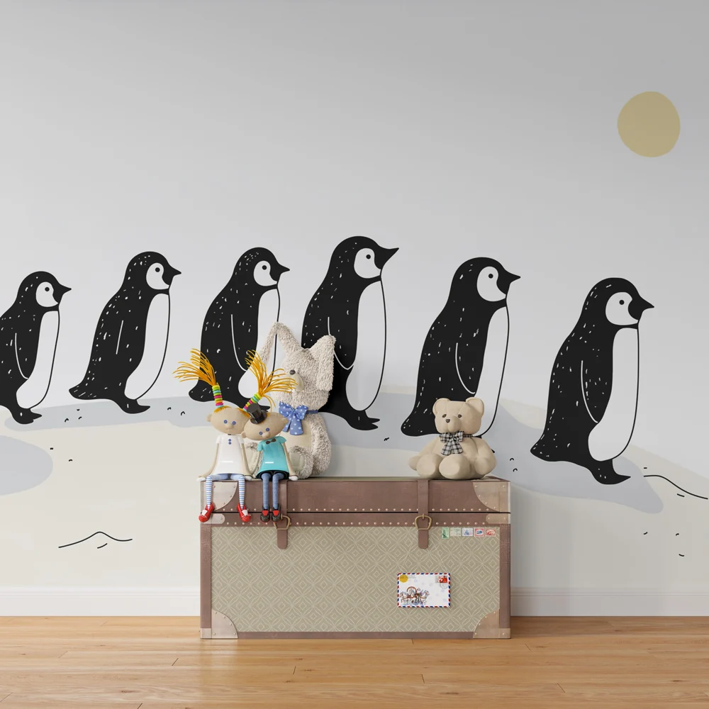 Papel de parede quarto bebê | Мили малки пингвини в движение