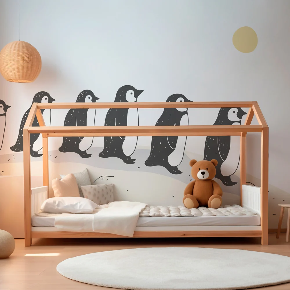 Papel de parede quarto bebê | Мили малки пингвини в движение