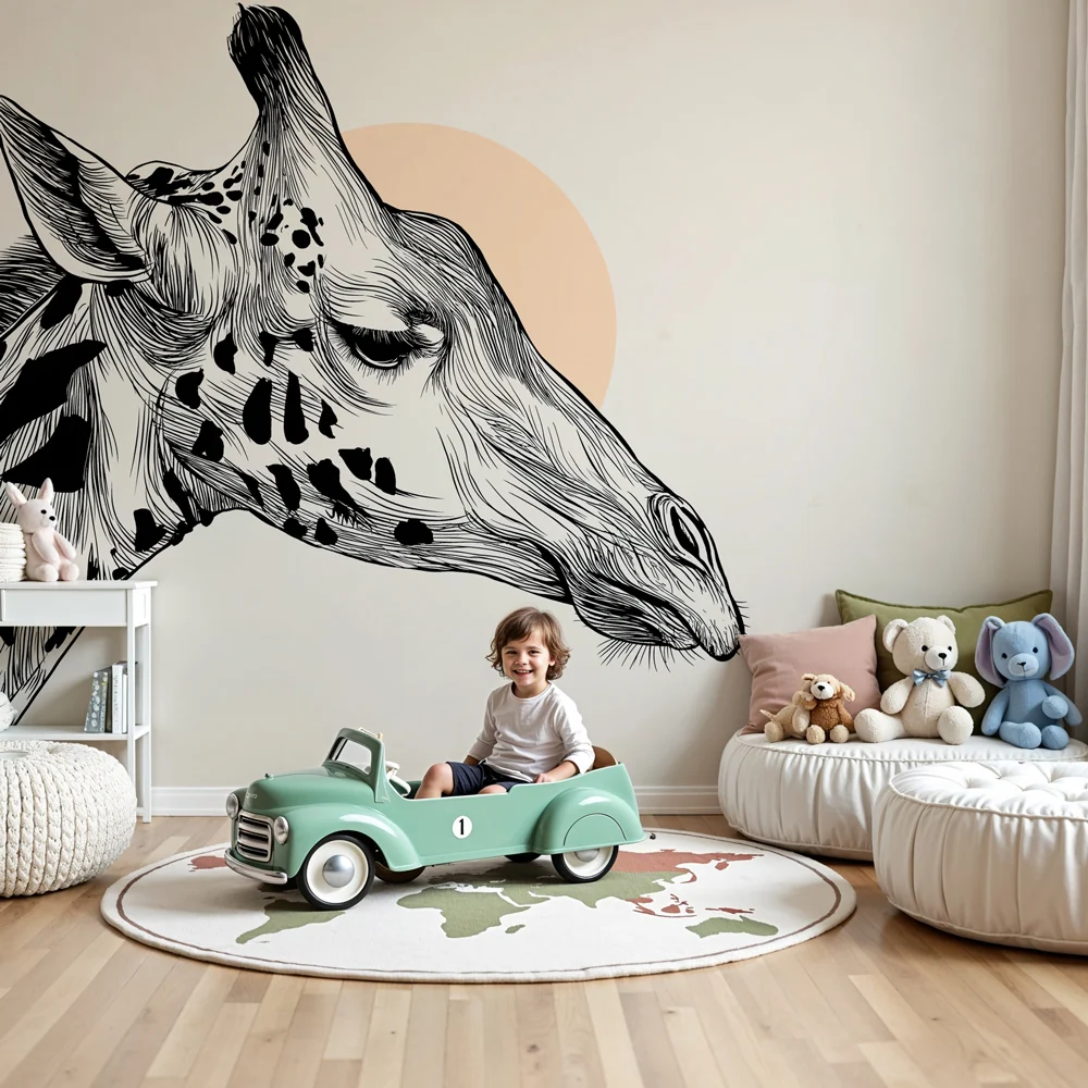 Papel de parede quarto bebê | Елегантна гирафа