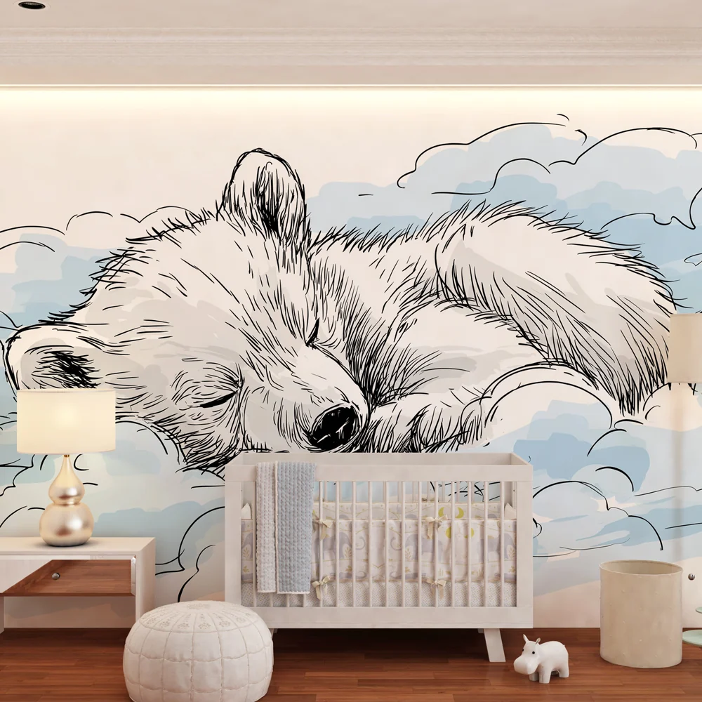 Papel de parede quarto bebê | Спящ мечурест мечка