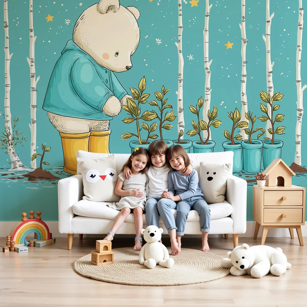 Papel de parede quarto bebê | Ние засаждаме растения под звездите