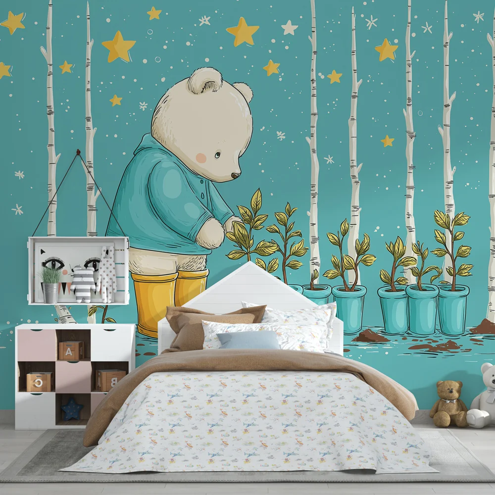 Papel de parede quarto bebê | Ние засаждаме растения под звездите