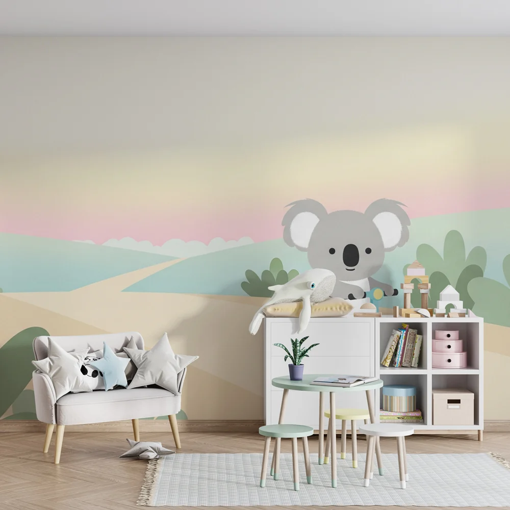 Papel de parede quarto bebê | Симпатична кола на триколка