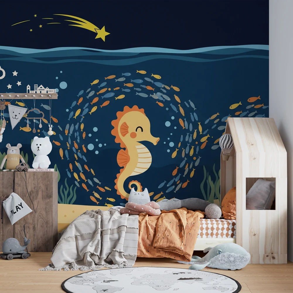 Papel de parede quarto bebê | Весела морска кончета и техният аквариумен балет