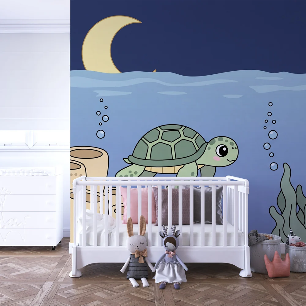 Papel de parede quarto bebê | Гмуркане с морска костенурка и октопод