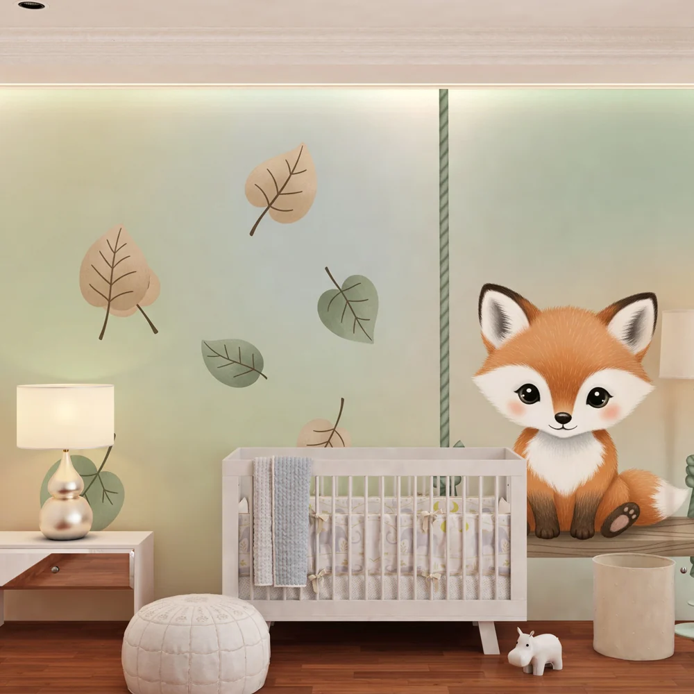 Papel de parede quarto bebê | Малък лисица на люлка